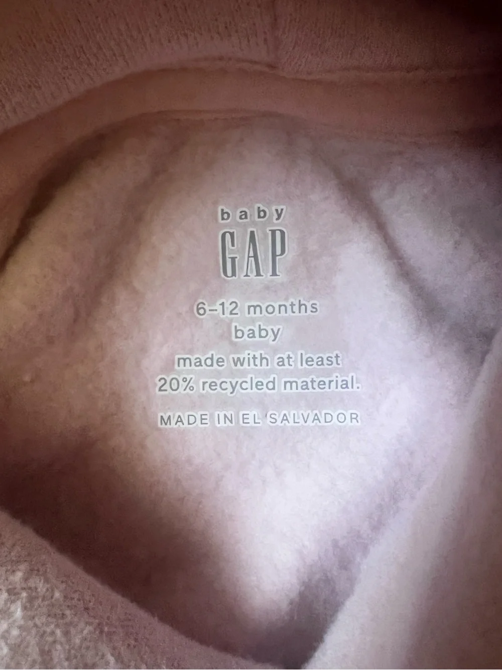 GAP Baby Pink Fleece Hoodie and Sweatpants - 6-12M